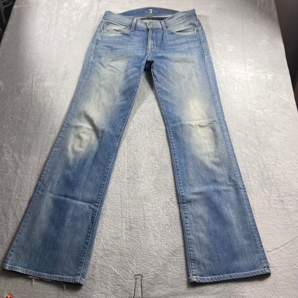 7 For All Mankind Mens Bootcut Jeans Light Wash Denim Size 32